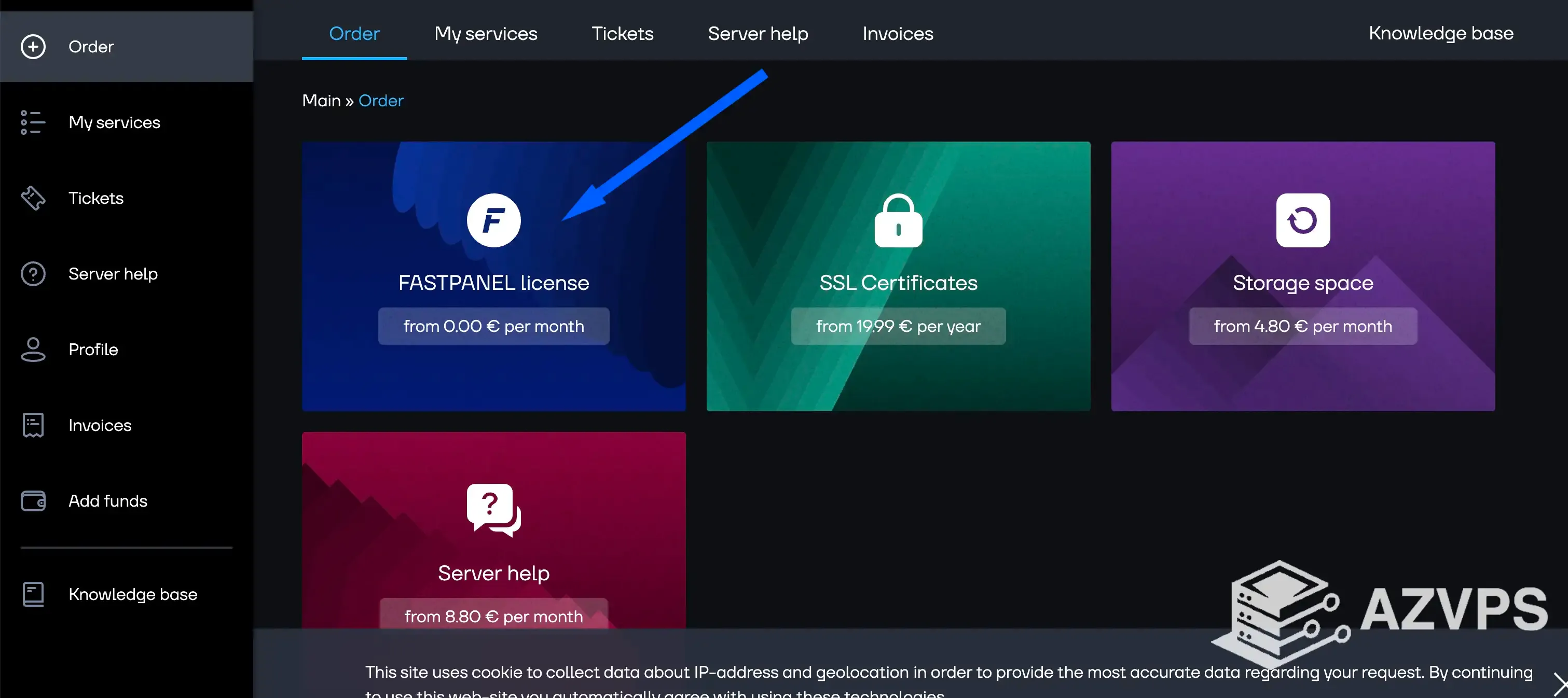 Đăng ký license fastpanel
