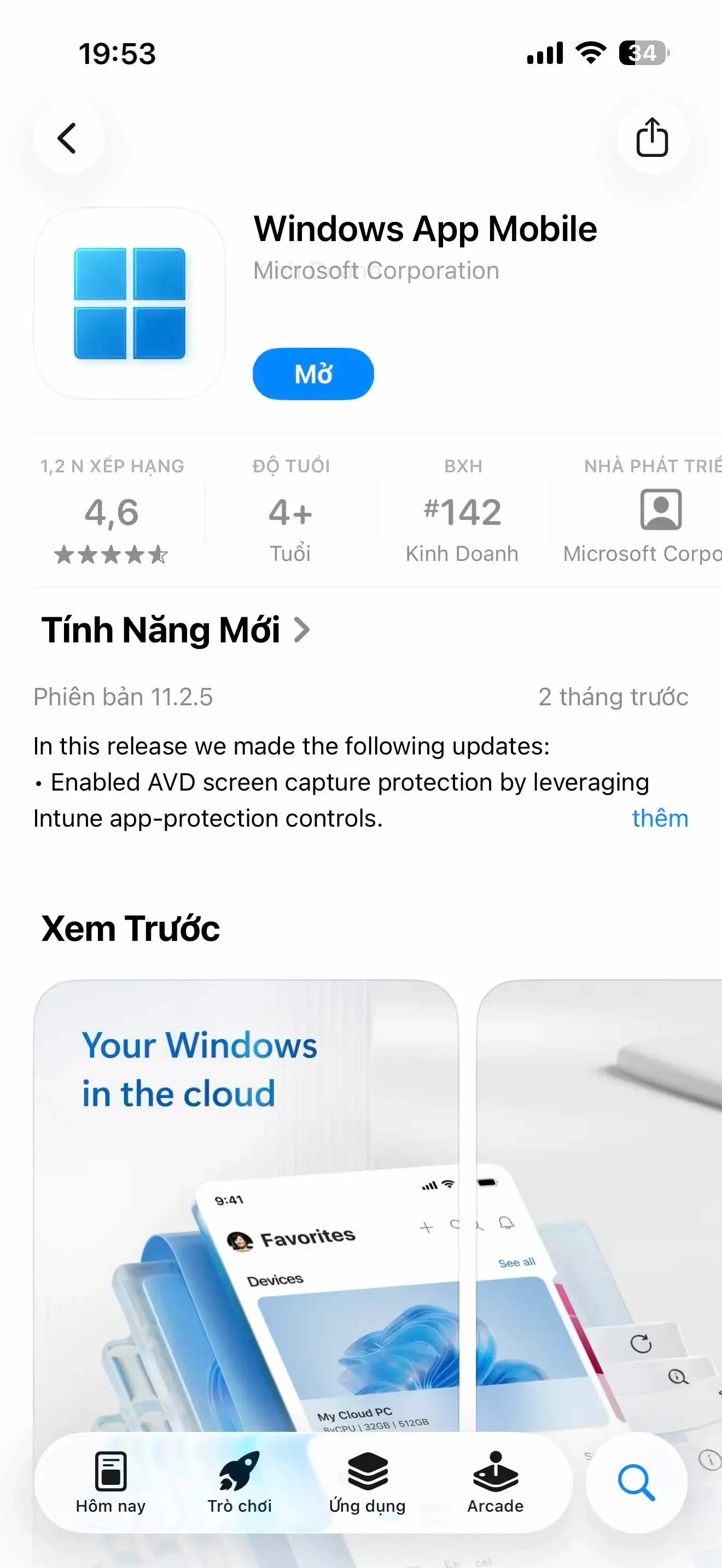 Tải windows app mobile trên điện thoại để sử dụng VPS windows
