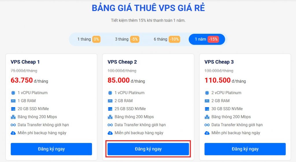 Chọn cấu hình VPS giá rẻ cần thuê