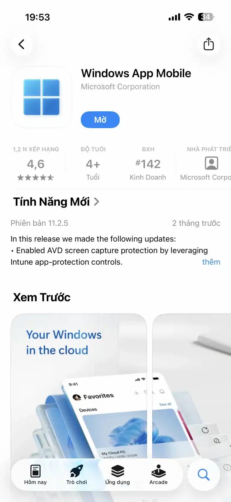 Tải windows app trên điện thoại để kết nối VPS windows